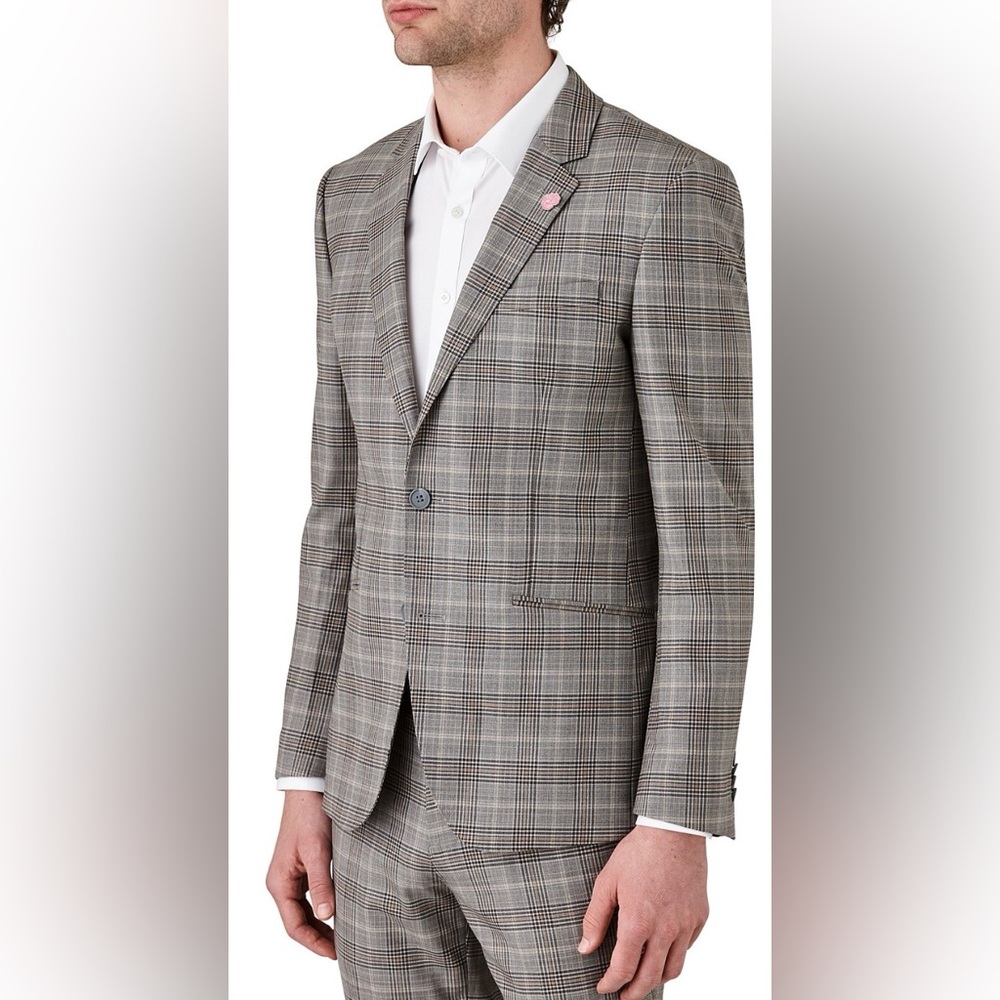 SOUL OF LONDON NWT $395 🇨🇦Grey Suit with blue pinstripe Size 40R Pants 31R